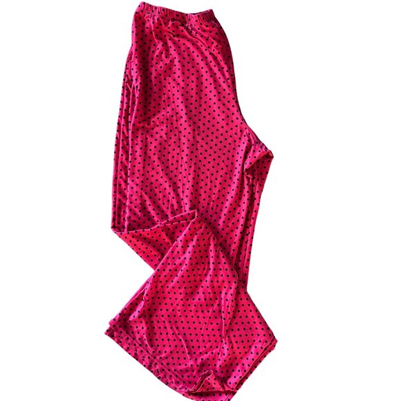 In Bloom Womens Pajama Set L Red & Black Polka Dot Lace Back Detail - Picture 10 of 16